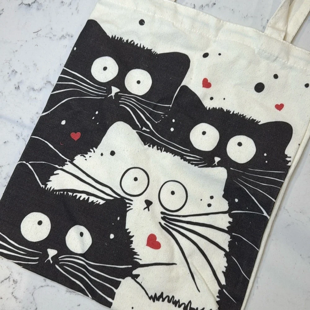 Kitty Cat Love Canvas Tote - Picture 2 of 4